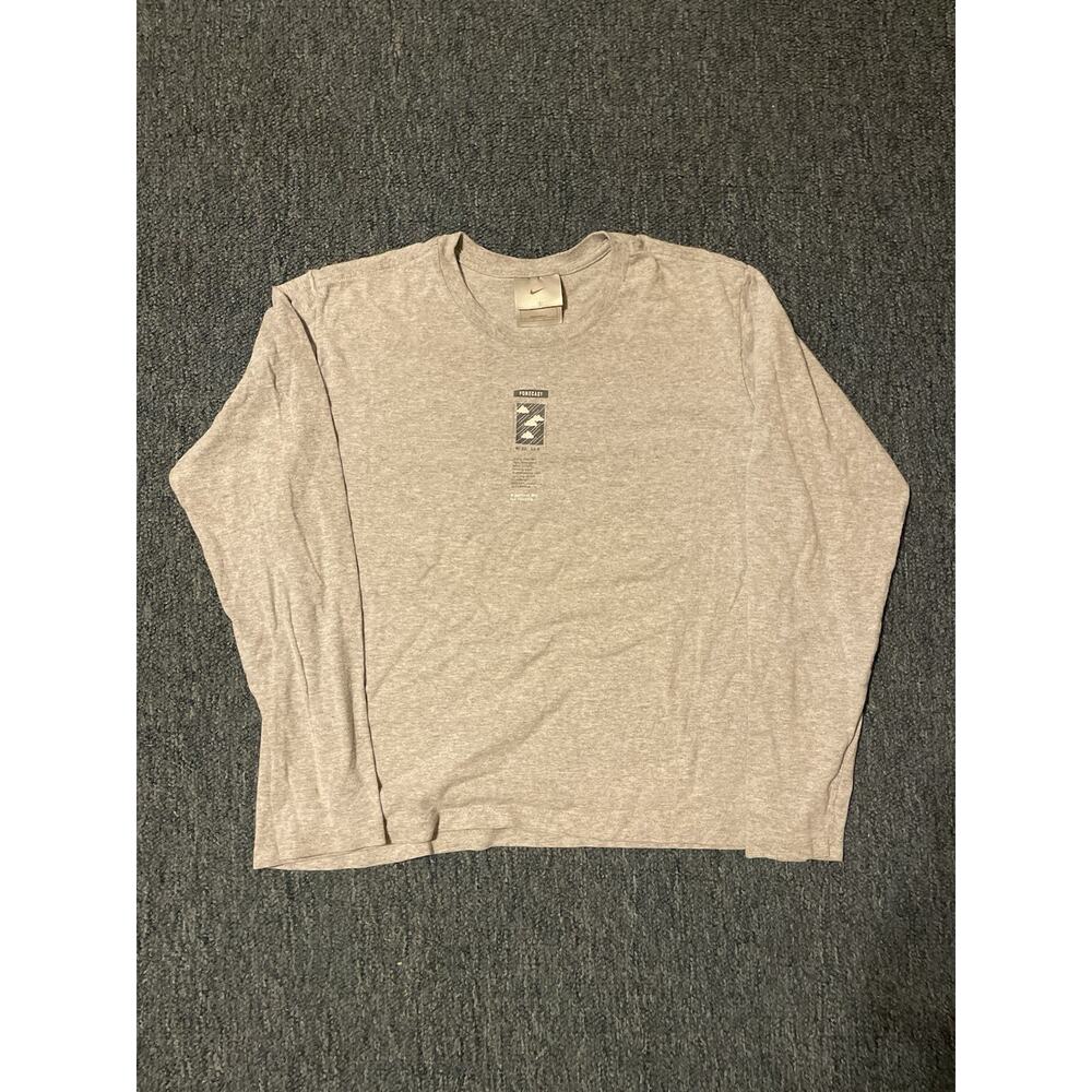 VTG Nike Rare Weather Forecast Long Sleeve T-Shirt Mens Small Gray Black Y2K